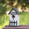 Glitzhome® 11" Washed White Solid Wood Fence Outdoor Garden Birdhouse